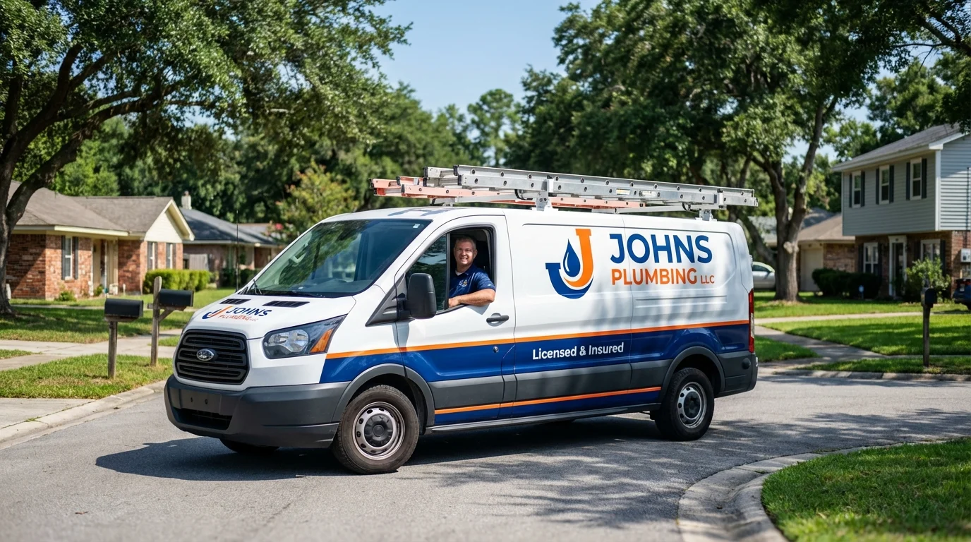 Johns Plumbing LLC service van in Hartsville, TN