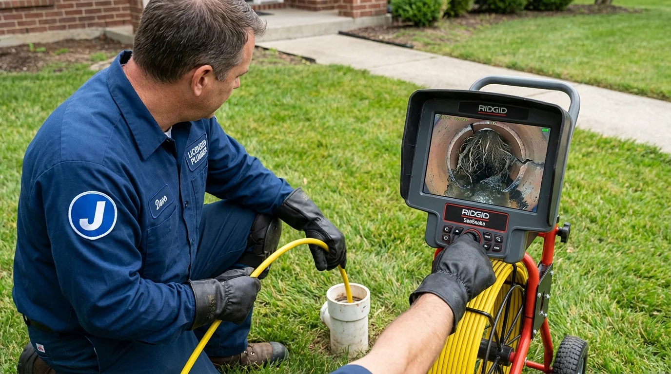 Sewer camera inspection being performed by Johns Plumbing LLC in Hartsville