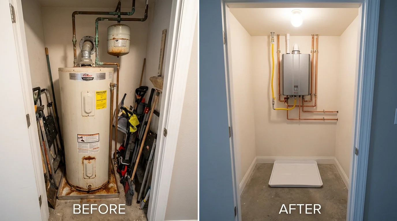 Tank water heater versus wall-mounted tankless unit comparison for Hartsville, TN homeowners