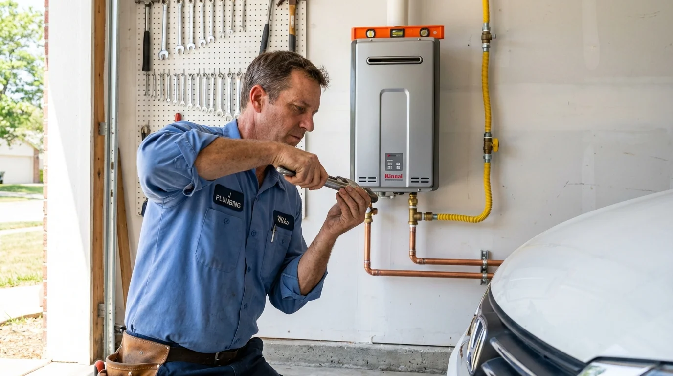 Tankless water heater installation by a Johns Plumbing LLC plumber in Hartsville